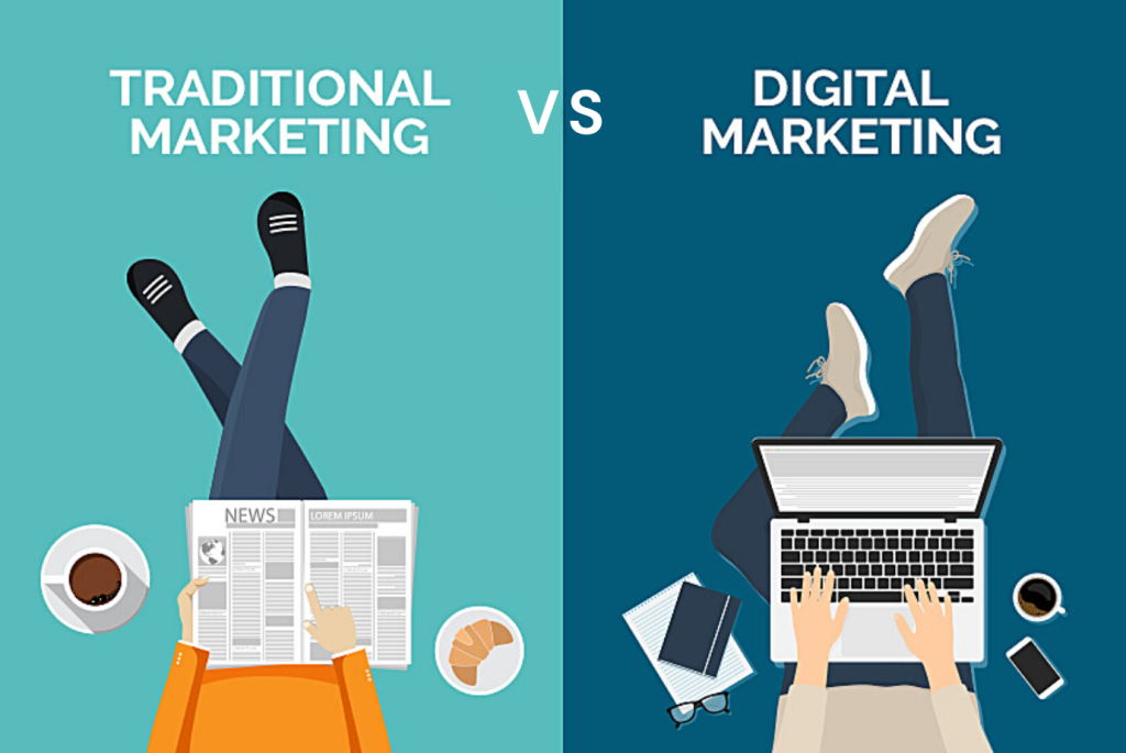 “Discover the difference between traditional and digital marketing to see why online channels drive better growth and engagement.”